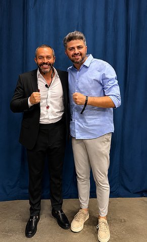 Jean com Anderson Luiz na Fraternidade Black Belt
